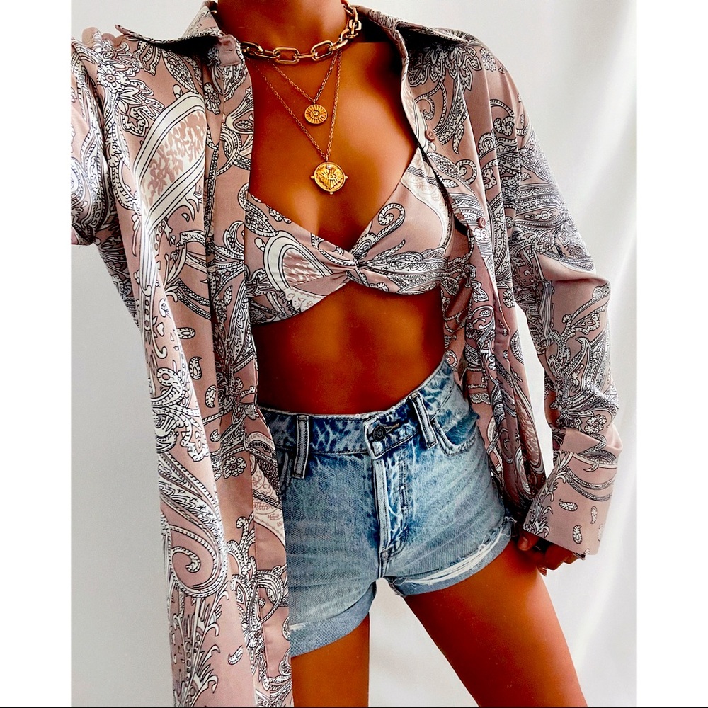 Vici SET Best in the West Shirt+Bralette S/XS NWT